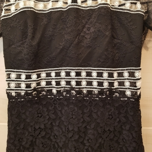 {2} Sandro Paris Rozen Lace Colorblock Dress - Picture 12 of 16